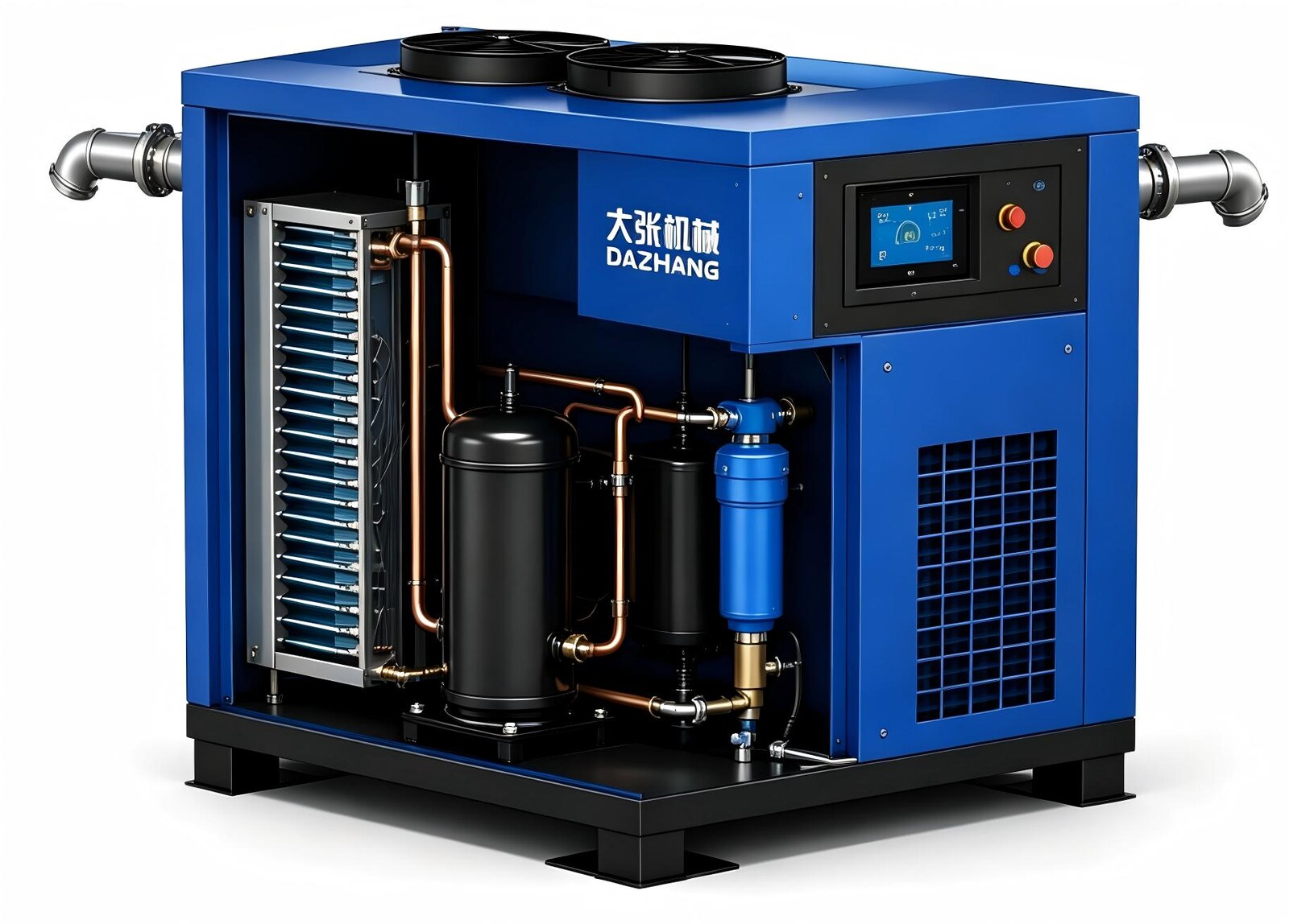 NK refrigerated air dryer with internal components visible